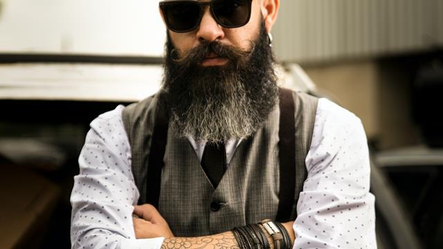 bearded man in glasses